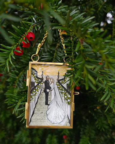 Tiny Rectangle Frame Custom Portrait Ornament - Christmas Limited Edition